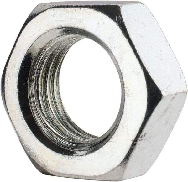 Value Collection - 7/8-9 UNC Steel Right Hand Hex Jam Nut - 1-5/16" Across Flats, 0.4844" High, Zinc-Plated Finish - All Tool & Supply