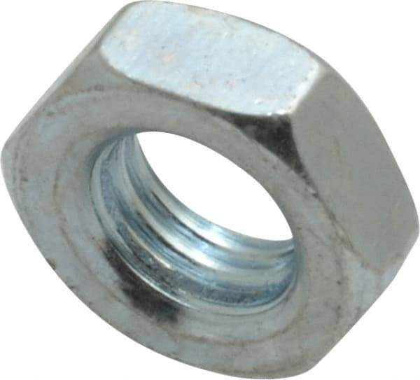 Value Collection - 5/16-24 UNF Steel Right Hand Hex Jam Nut - 1/2" Across Flats, 3/16" High, Zinc-Plated Finish - All Tool & Supply