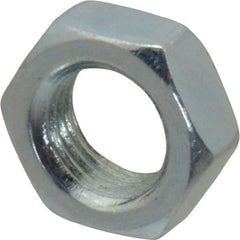 Value Collection - 3/8-24 UNF Steel Right Hand Hex Jam Nut - 9/16" Across Flats, 0.2188" High, Zinc-Plated Finish - All Tool & Supply