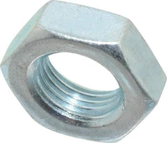 Value Collection - 9/16-18 UNF Steel Right Hand Hex Jam Nut - 7/8" Across Flats, 5/16" High, Zinc-Plated Finish - All Tool & Supply