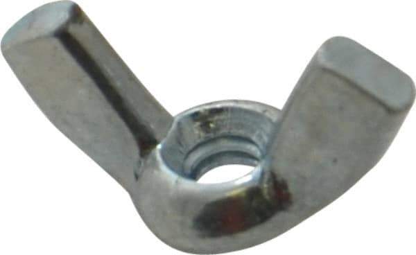 Value Collection - #6-32 UNC, Zinc Plated, Steel Standard Wing Nut - 0.72" Wing Span, 0.41" Wing Span - All Tool & Supply