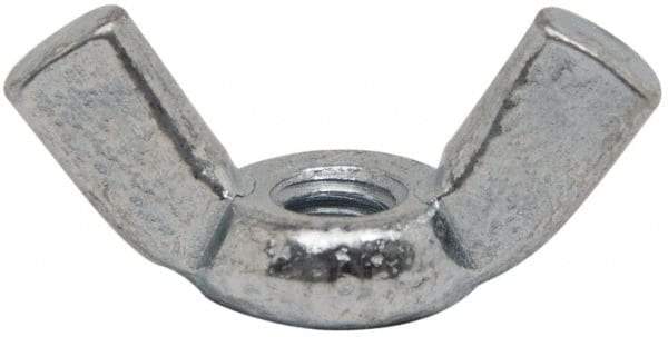 Value Collection - #8-32 UNC, Zinc Plated, Steel Standard Wing Nut - 0.91" Wing Span, 0.47" Wing Span - All Tool & Supply