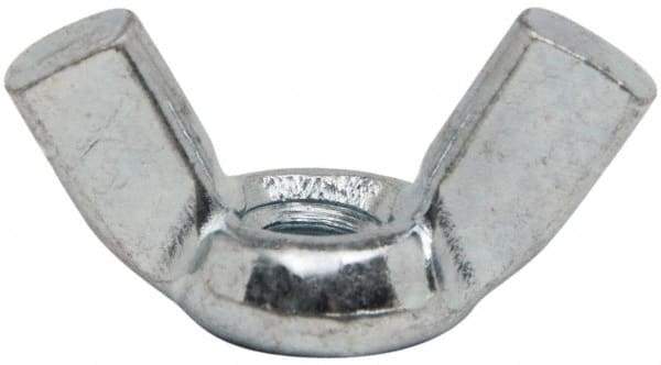 Value Collection - #10-24 UNC, Zinc Plated, Steel Standard Wing Nut - 0.91" Wing Span, 0.47" Wing Span - All Tool & Supply