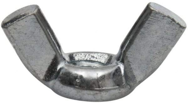 Value Collection - #10-32 UNF, Zinc Plated, Steel Standard Wing Nut - 0.91" Wing Span, 0.47" Wing Span - All Tool & Supply