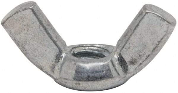 Value Collection - 1/4-20 UNC, Zinc Plated, Steel Standard Wing Nut - 1.1" Wing Span, 0.57" Wing Span - All Tool & Supply