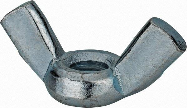 Value Collection - 7/16-14 UNC, Zinc Plated, Steel Standard Wing Nut - 1.94" Wing Span, 1" Wing Span - All Tool & Supply