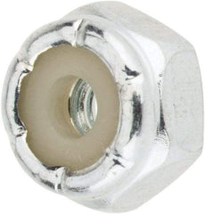 Value Collection - #6-32 UNC Grade 2 Hex Lock Nut with Nylon Insert - 5/16" Width Across Flats, 3/16" High, Zinc-Plated Finish - All Tool & Supply