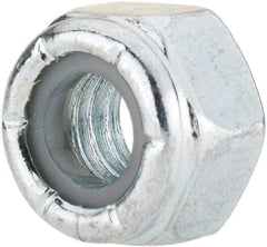 Value Collection - 5/16-18 UNC Grade 2 Hex Lock Nut with Nylon Insert - 1/2" Width Across Flats, 23/64" High, Zinc-Plated Finish - All Tool & Supply