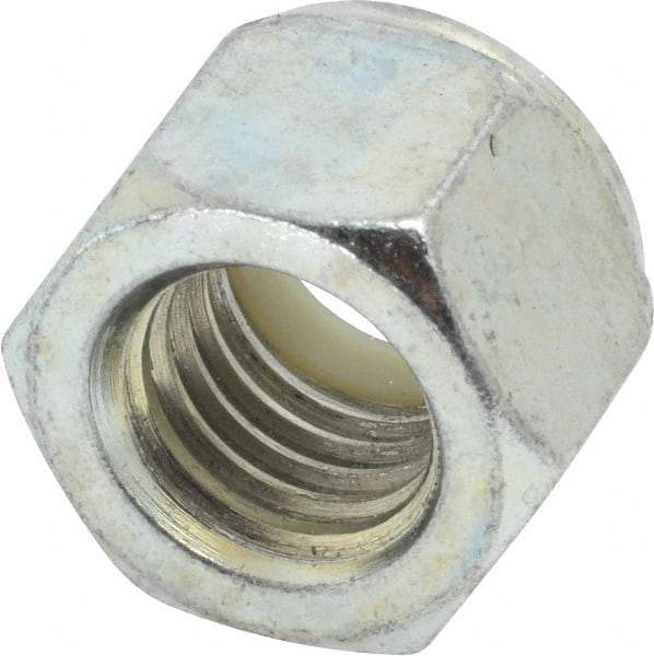 Value Collection - 5/8-11 UNC Grade 2 Hex Lock Nut with Nylon Insert - 15/16" Width Across Flats, 49/64" High, Zinc-Plated Finish - All Tool & Supply