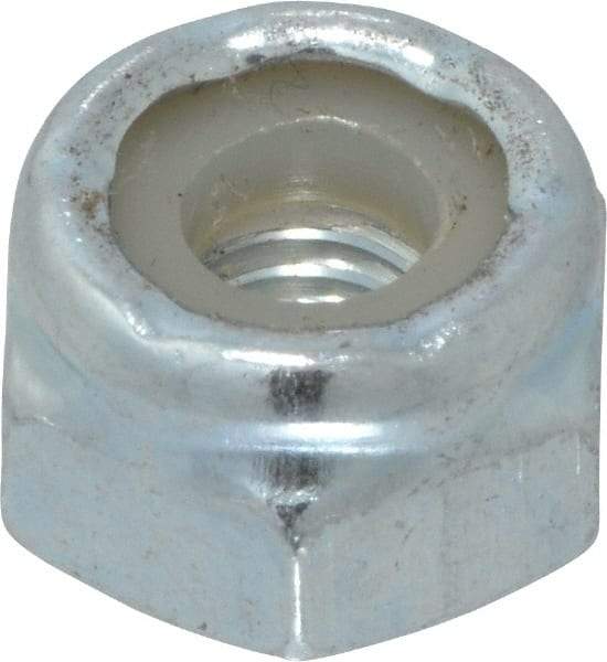 Value Collection - #10-32 UNF Grade 2 Hex Lock Nut with Nylon Insert - 3/8" Width Across Flats, 1/4" High, Zinc-Plated Finish - All Tool & Supply