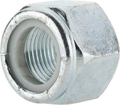 Value Collection - 5/8-18 UNF Grade 2 Hex Lock Nut with Nylon Insert - 15/16" Width Across Flats, 49/64" High, Zinc-Plated Finish - All Tool & Supply