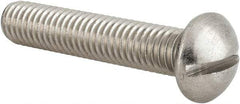 Value Collection - 3/8-16 UNC, 2" Length Under Head Slotted Drive Machine Screw - Round Head, Grade 18-8 Stainless Steel, Uncoated, Without Washer - All Tool & Supply