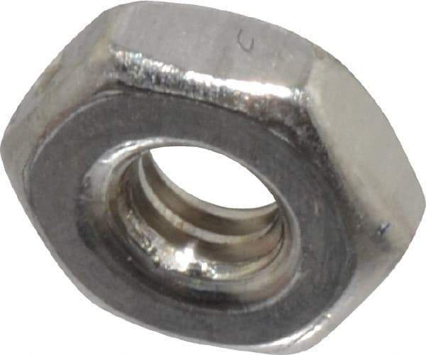 Value Collection - #2-56 UNC Stainless Steel Right Hand Machine Screw Hex Nut - 3/16" Across Flats, 1/16" High, Uncoated - All Tool & Supply