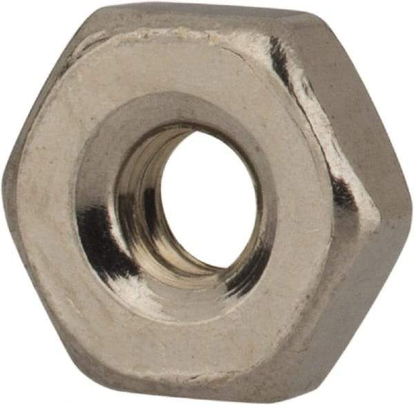 Value Collection - #4-40 UNC Stainless Steel Right Hand Machine Screw Hex Nut - 1/4" Across Flats, 3/32" High, Uncoated - All Tool & Supply