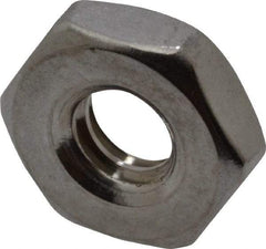 Value Collection - #10-24 UNC Stainless Steel Right Hand Machine Screw Hex Nut - 3/8" Across Flats, 1/8" High, Uncoated - All Tool & Supply