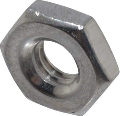 Value Collection - #10-32 UNF Stainless Steel Right Hand Machine Screw Hex Nut - 3/8" Across Flats, 1/8" High, Uncoated - All Tool & Supply