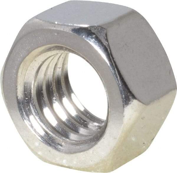 Value Collection - 3/8-16 UNC Stainless Steel Right Hand Hex Nut - 9/16" Across Flats, 21/64" High, Uncoated - All Tool & Supply