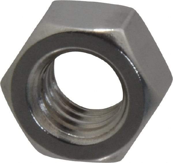 Value Collection - 7/16-14 UNC Stainless Steel Right Hand Hex Nut - 11/16" Across Flats, 3/8" High, Uncoated - All Tool & Supply