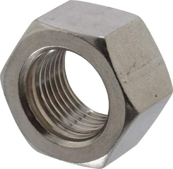 Value Collection - 5/8-18 UNF Stainless Steel Right Hand Hex Nut - 15/16" Across Flats, 35/64" High, Uncoated - All Tool & Supply