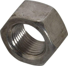 Value Collection - 3/4-16 UNF Stainless Steel Right Hand Hex Nut - 1-1/8" Across Flats, 41/64" High, Uncoated - All Tool & Supply