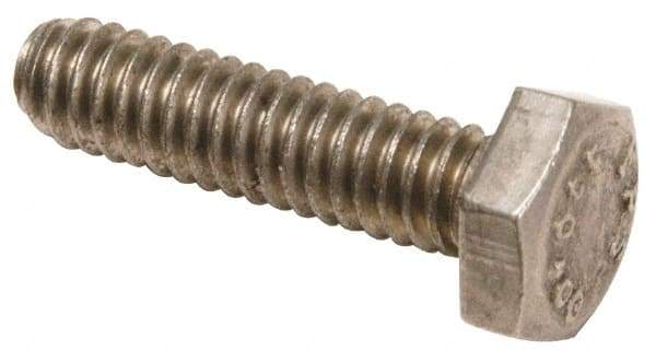 Value Collection - 1/2-20 UNF, 2" Length Under Head Hex Head Cap Screw - Fully Threaded, Grade 18-8 Stainless Steel, Uncoated, 3/4" Hex - All Tool & Supply