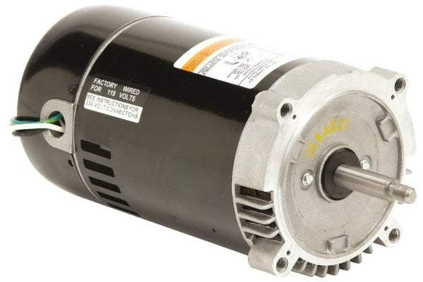 US Motors - 1 hp, ODP Enclosure, Auto Thermal Protection, 3,450 RPM, 115/230 Volt, 60 Hz, Industrial Electric AC/DC Motor - Size 56 Frame, C-Face Mount, 1 Speed, Ball Bearings, B Class Insulation, CCW Drive End - All Tool & Supply