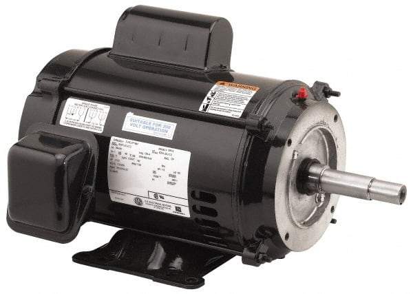 US Motors - 3 hp, ODP Enclosure, No Thermal Protection, 3,450 RPM, 208-230 Volt, 60 Hz, Industrial Electric AC/DC Motor - Size 182 Frame, C-Face/Base Mount, 1 Speed, Ball Bearings, 14.0-13.2 Full Load Amps, B Class Insulation, Reversible - All Tool & Supply