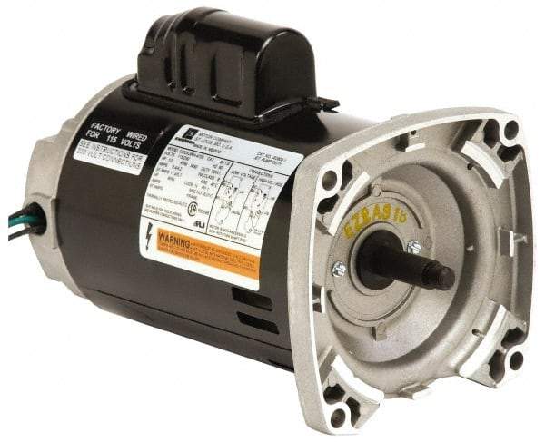 US Motors - 1/2 hp, ODP Enclosure, Auto Thermal Protection, 3,450 RPM, 115/230 Volt, 60 Hz, Industrial Electric AC/DC Motor - Size 56 Frame, Square Flange Mount, 1 Speed, Ball Bearings, 8.4/4.2 Full Load Amps, B Class Insulation, CCW Drive End - All Tool & Supply