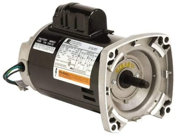 US Motors - 1 hp, ODP Enclosure, Auto Thermal Protection, 3,450 RPM, 115/230 Volt, 60 Hz, Industrial Electric AC/DC Motor - Size 56 Frame, Square Flange Mount, 1 Speed, Ball Bearings, 13.6/6.8 Full Load Amps, B Class Insulation, CCW Drive End - All Tool & Supply