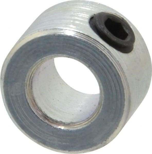 Climax Metal Products - 1/4" Bore, Steel, Set Screw Shaft Collar - 1/2" Outside Diam, 5/16" Wide - All Tool & Supply