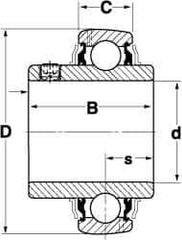 SKF - 2-7/16" ID x 4.3307" OD, 9,110 Lb Dynamic Capacity, Insert Bearing Insert Bearing - 1.0236" Race Width, 8,090 Lb Static Capacity - All Tool & Supply