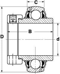 SKF - 2-3/16" ID x 3-15/16" OD, 7,540 Lb Dynamic Capacity, Insert Bearing Insert Bearing - 63/64" Race Width, 6,520 Lb Static Capacity - All Tool & Supply