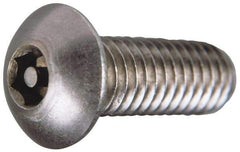 Value Collection - 1/4-20 UNC Pin In Hex Socket Drive, Button Screw - Grade 18-8 Stainless Steel, Uncoated, 1" Length Under Head - All Tool & Supply