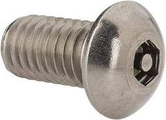 Value Collection - 3/8-16 UNC Pin In Hex Socket Drive, Button Screw - Grade 18-8 Stainless Steel, Uncoated, 3/4" Length Under Head - All Tool & Supply