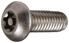 Value Collection - #6-32 UNC Pin In Torx Drive, Button Screw - Grade 18-8 Stainless Steel, Uncoated, 1" Length Under Head - All Tool & Supply