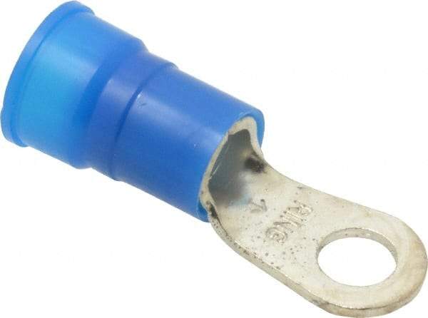 3M - 6 AWG Partially Insulated Crimp Connection Circular Ring Terminal - 1/4" Stud, Copper Contact - All Tool & Supply