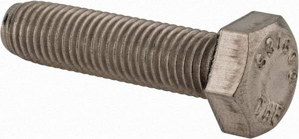 Value Collection - 5/16-24 UNF, 1-1/4" Length Under Head Hex Head Cap Screw - Partially Threaded, Grade 316 Stainless Steel, Uncoated, 1/2" Hex - All Tool & Supply