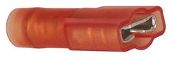 3M - 22 to 18 AWG, Nylon, Fully Insulated, Female Wire Disconnect - 1/4 Inch Wide Tab, Red, RoHS 2011/65/EU Compliant - All Tool & Supply