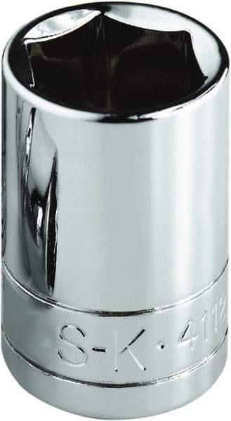 SK - 1-3/8", 1/2" Drive, Standard Hand Socket - 6 Points, Steel, Chrome Finish - All Tool & Supply