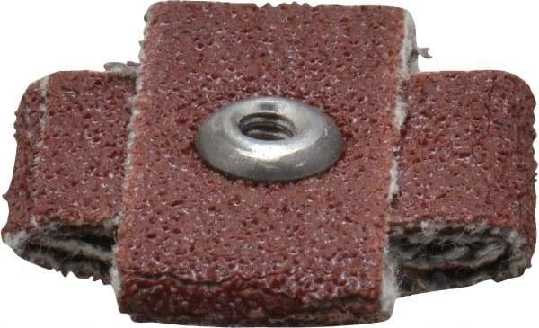 Made in USA - 80 Grit, Medium Grade, Aluminum Oxide Cross Pad - 3/4" Long x 3/8" Wide x 3/8" Thick, Cloth Backed, J Backing Weight, 8 Ply, 24,000 Max RPM - All Tool & Supply