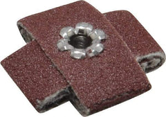 Made in USA - 120 Grit, Fine Grade, Aluminum Oxide Cross Pad - 3/4" Long x 3/8" Wide x 3/8" Thick, Cloth Backed, J Backing Weight, 8 Ply, 24,000 Max RPM - All Tool & Supply