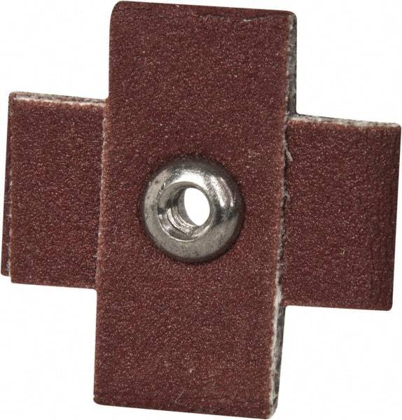 Made in USA - 180 Grit, Very Fine Grade, Aluminum Oxide Cross Pad - 3/4" Long x 3/8" Wide x 3/8" Thick, Cloth Backed, J Backing Weight, 8 Ply, 24,000 Max RPM - All Tool & Supply