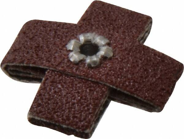 Made in USA - 60 Grit, Medium Grade, Aluminum Oxide Cross Pad - 1" Long x 3/8" Wide x 3/8" Thick, Cloth Backed, J Backing Weight, 8 Ply, 24,000 Max RPM - All Tool & Supply