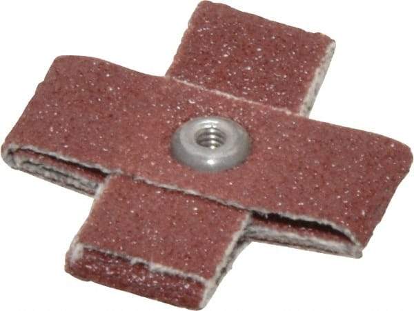 Made in USA - 80 Grit, Medium Grade, Aluminum Oxide Cross Pad - 1" Long x 3/8" Wide x 3/8" Thick, Cloth Backed, J Backing Weight, 8 Ply, 24,000 Max RPM - All Tool & Supply