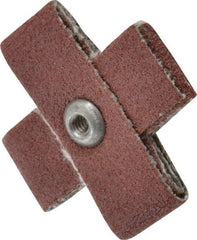 Made in USA - 120 Grit, Fine Grade, Aluminum Oxide Cross Pad - 1" Long x 3/8" Wide x 3/8" Thick, Cloth Backed, J Backing Weight, 8 Ply, 24,000 Max RPM - All Tool & Supply