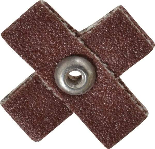 Made in USA - 60 Grit, Medium Grade, Aluminum Oxide Cross Pad - 1-1/2" Long x 1/2" Wide x 1/2" Thick, Cloth Backed, J Backing Weight, 8 Ply, 24,000 Max RPM - All Tool & Supply