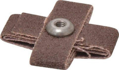 Made in USA - 60 Grit, Medium Grade, Aluminum Oxide Cross Pad - 1-1/2" Long x 1/2" Wide x 1/2" Thick, Cloth Backed, X Backing Weight, 10 Ply, 24,000 Max RPM - All Tool & Supply