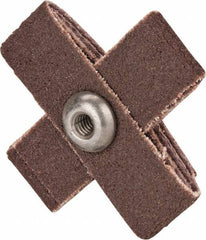 Made in USA - 80 Grit, Medium Grade, Aluminum Oxide Cross Pad - 1-1/2" Long x 1/2" Wide x 1/2" Thick, Cloth Backed, X Backing Weight, 10 Ply, 24,000 Max RPM - All Tool & Supply