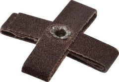 Made in USA - 60 Grit, Medium Grade, Aluminum Oxide Cross Pad - 2" Long x 1/2" Wide x 1/2" Thick, Cloth Backed, X Backing Weight, 8 Ply, 24,000 Max RPM - All Tool & Supply