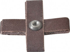 Made in USA - 120 Grit, Fine Grade, Aluminum Oxide Cross Pad - 2" Long x 1/2" Wide x 1/2" Thick, Cloth Backed, X Backing Weight, 8 Ply, 24,000 Max RPM - All Tool & Supply